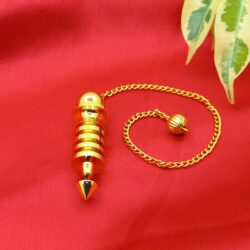 4 Plate Ring Brass Dowsing Pendulum - Gold