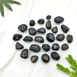 Black Agate Rune Set