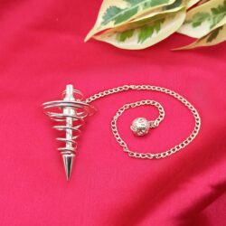 Spiral Dowsing Brass Pendulum - Silver