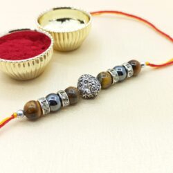 Tiger Eye Rakhi with Pyrite for Bhayya