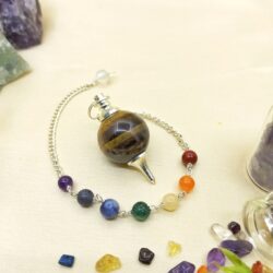 Tiger Eye Healing Round Crystal Pendulum
