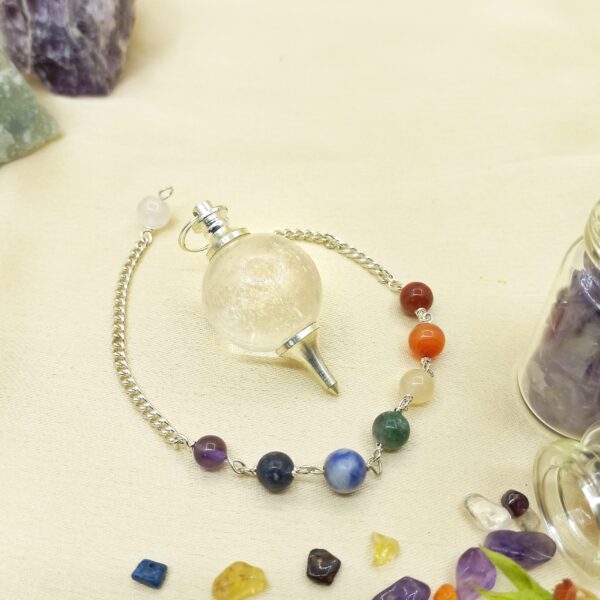 Clear Crystal Healing Round Crystal Pendulum