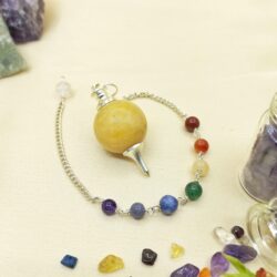 Yellow Aventurine Healing Round Crystal Pendulum