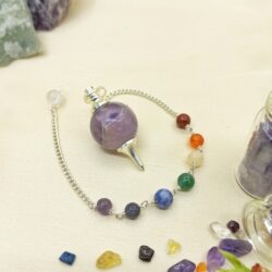 Amethyst Healing Round Crystal Pendulum