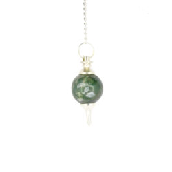 Crystal Round Ball Pendulum (Moss Agate)