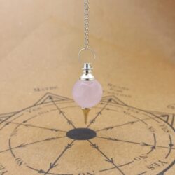 Crystal Round Ball Pendulum (Rose Quartz)